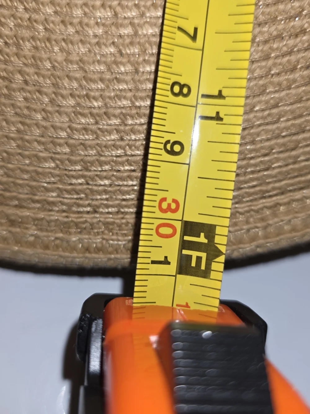 Women's Tan Straw Boater Hat with Cream Band